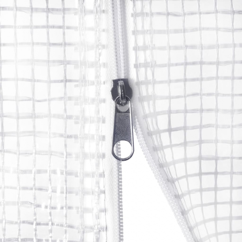 Gewächshaus mit Stahlrahmen Weiß 24 m² 12x2x2 m