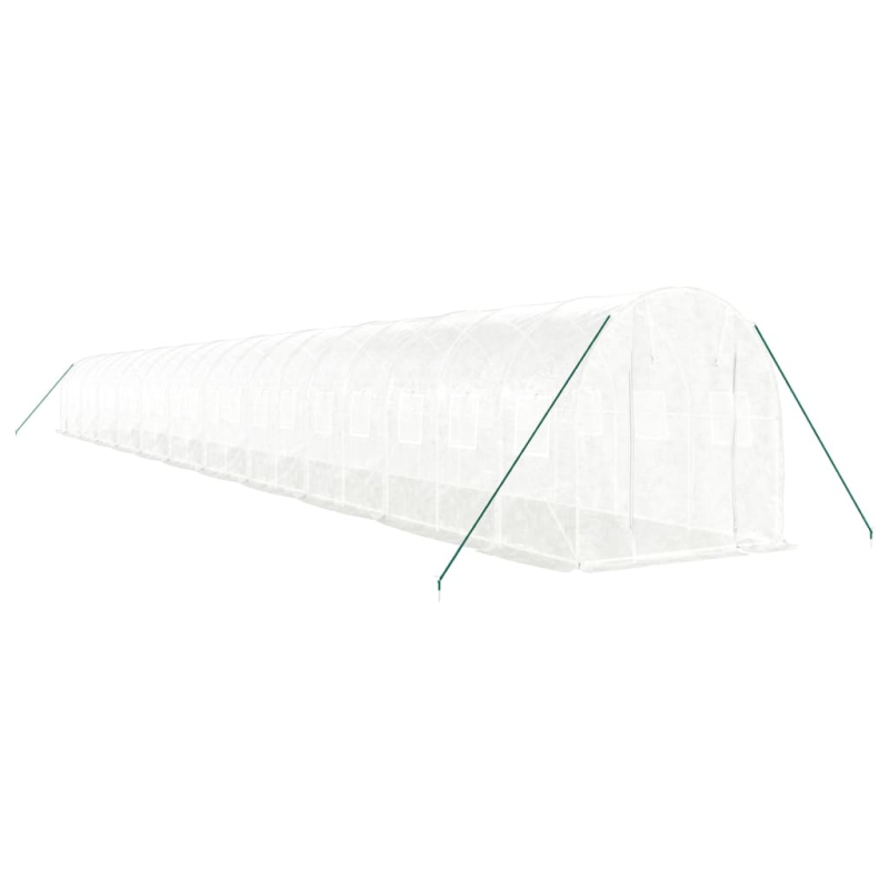 Gewächshaus mit Stahlrahmen Weiß 44 m² 22x2x2 m