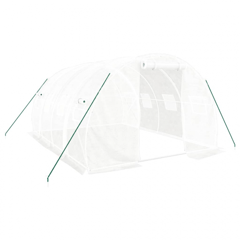 Gewächshaus mit Stahlrahmen Weiß 12 m² 4x3x2 m