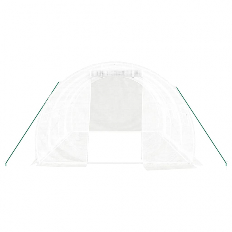Gewächshaus mit Stahlrahmen Weiß 12 m² 4x3x2 m