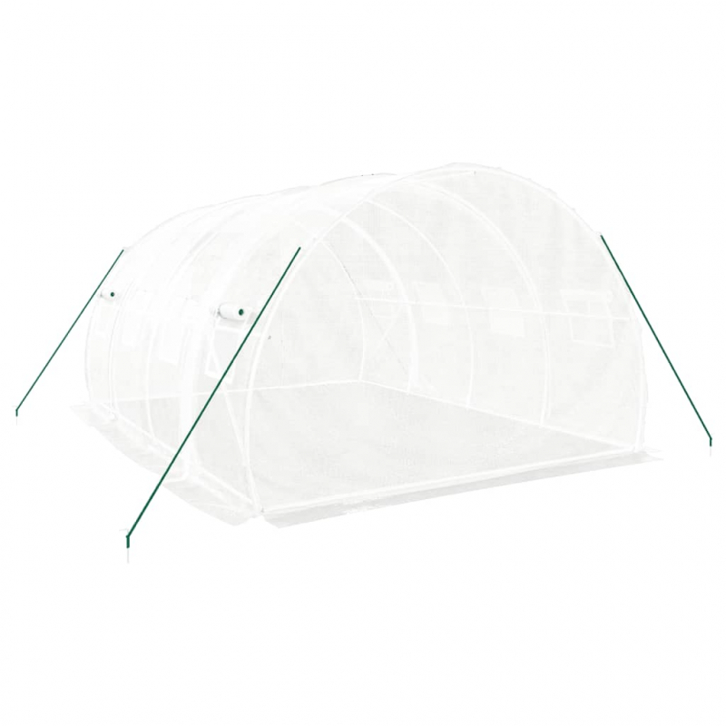 Gewächshaus mit Stahlrahmen Weiß 12 m² 4x3x2 m