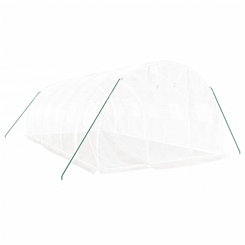 Gewächshaus mit Stahlrahmen Weiß 18 m² 6x3x2 m
