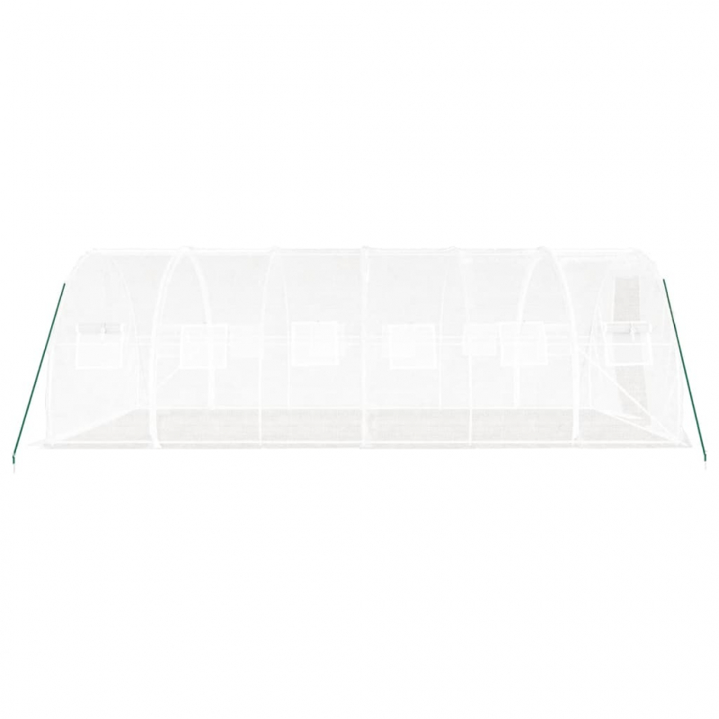 Gewächshaus mit Stahlrahmen Weiß 18 m² 6x3x2 m