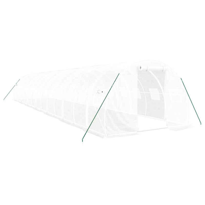 Gewächshaus mit Stahlrahmen Weiß 42 m² 14x3x2 m