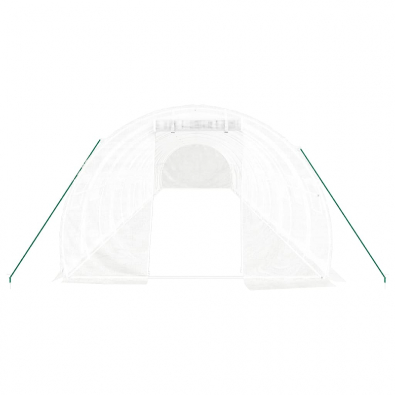 Gewächshaus mit Stahlrahmen Weiß 42 m² 14x3x2 m