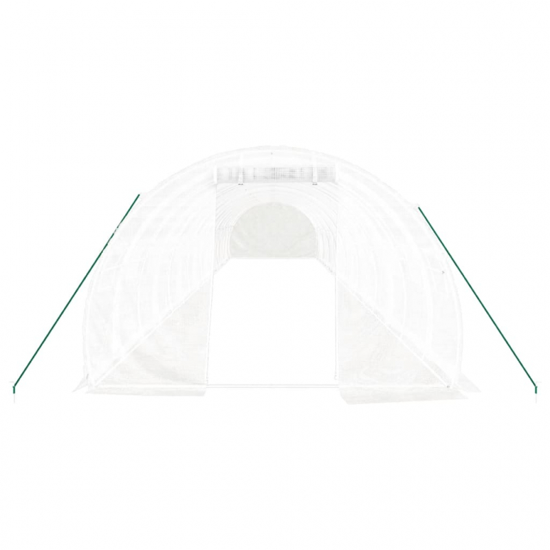 Gewächshaus mit Stahlrahmen Weiß 48 m² 16x3x2 m