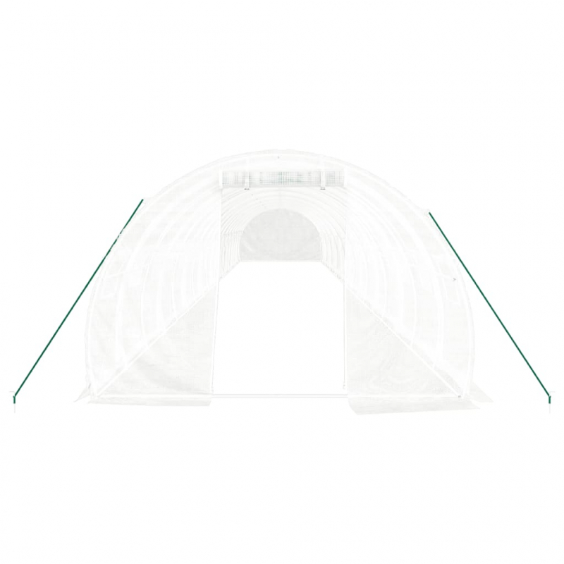 Gewächshaus mit Stahlrahmen Weiß 54 m² 18x3x2 m
