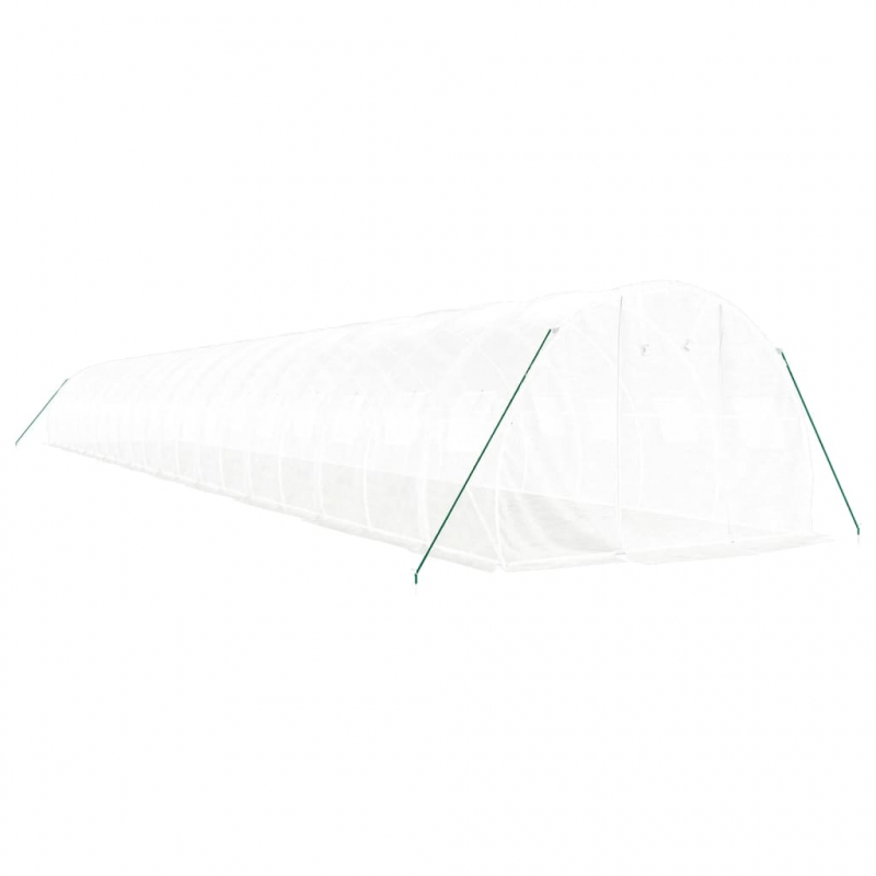 Gewächshaus mit Stahlrahmen Weiß 60 m² 20x3x2 m