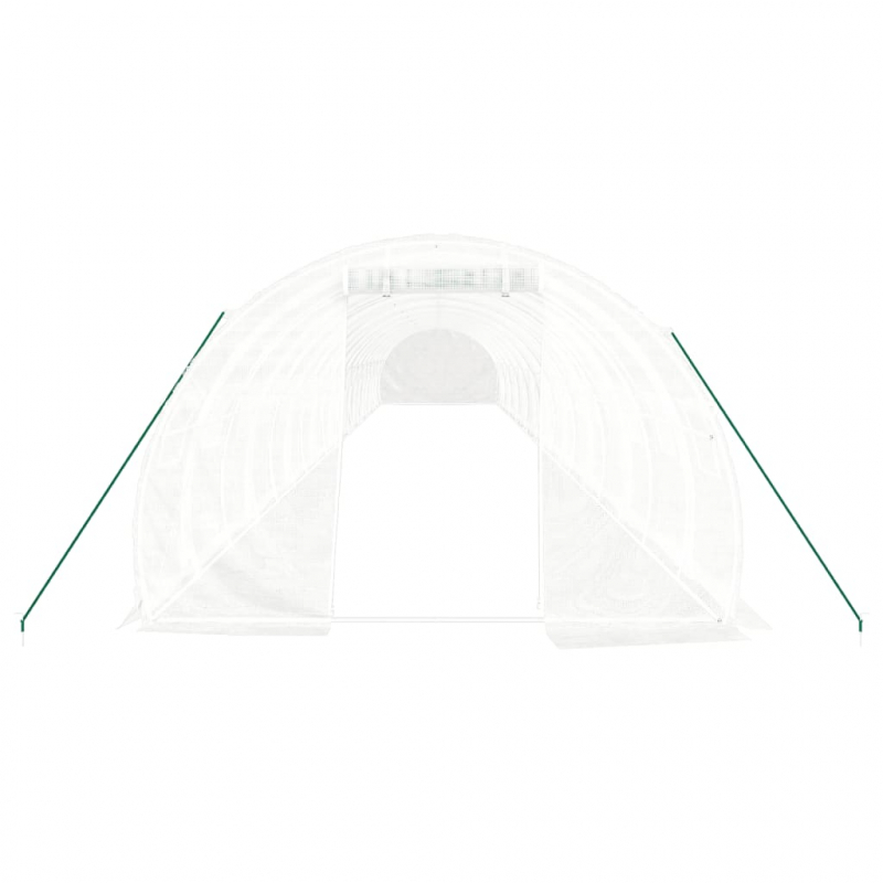 Gewächshaus mit Stahlrahmen Weiß 60 m² 20x3x2 m