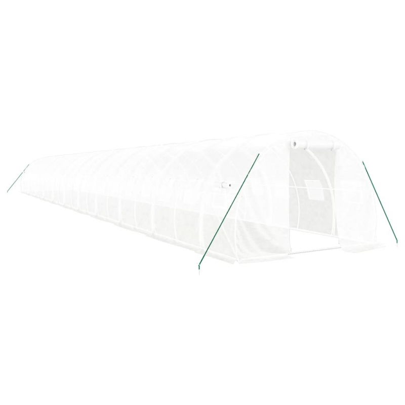 Gewächshaus mit Stahlrahmen Weiß 66 m² 22x3x2 m