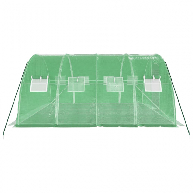 Gewächshaus mit Stahlrahmen Grün 16 m² 4x4x2 m