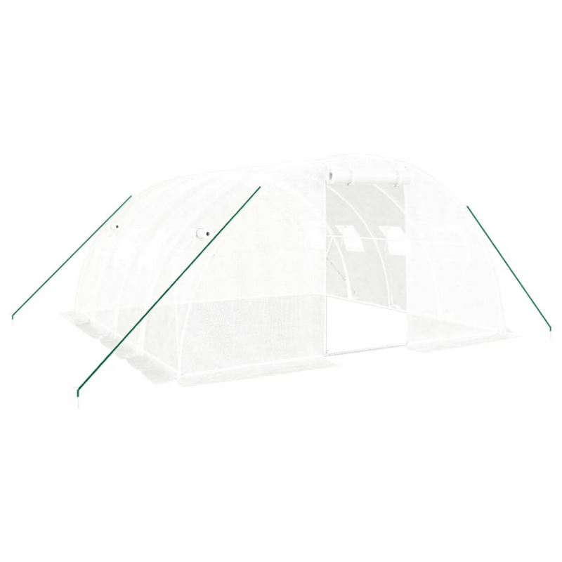 Gewächshaus mit Stahlrahmen Weiß 16 m² 4x4x2 m