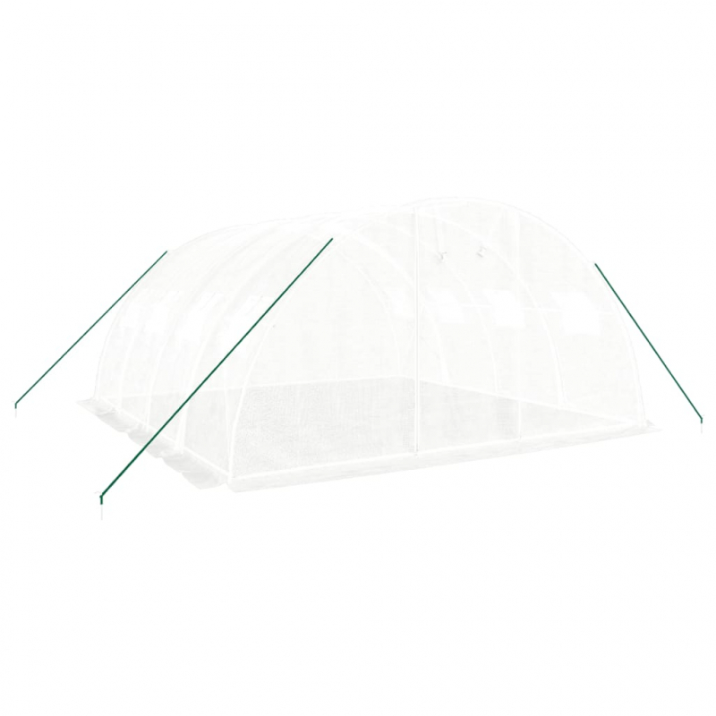 Gewächshaus mit Stahlrahmen Weiß 16 m² 4x4x2 m