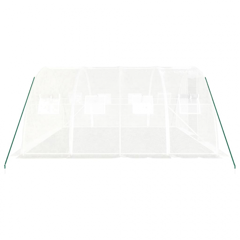 Gewächshaus mit Stahlrahmen Weiß 16 m² 4x4x2 m
