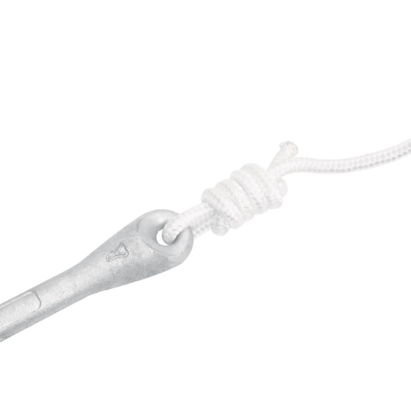 Klappanker mit Seil Silber 6 kg feuerverzinktes Gusseisen