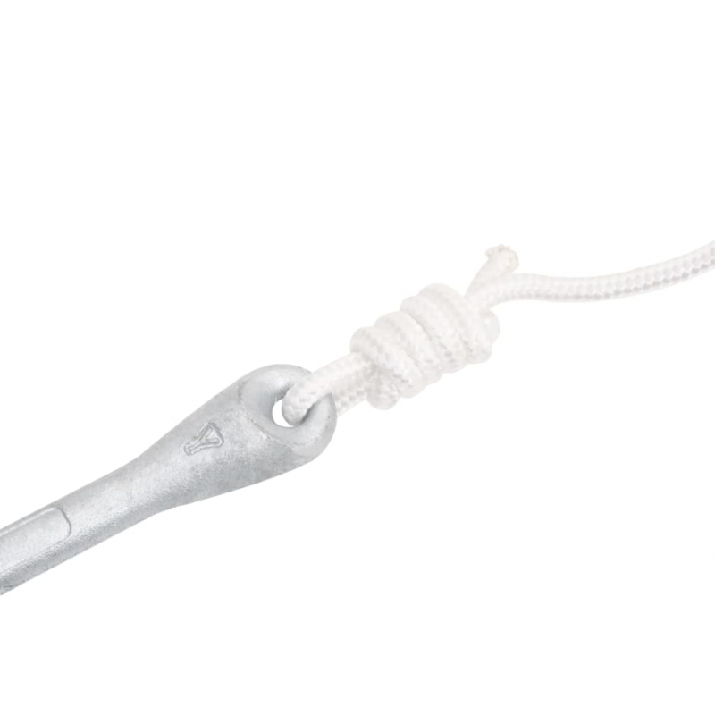 Klappanker mit Seil Silber 8 kg feuerverzinktes Gusseisen