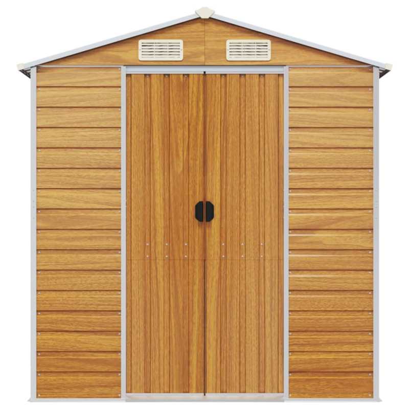 Gerätehaus Hellbraun 191x810x198 cm Verzinkter Stahl