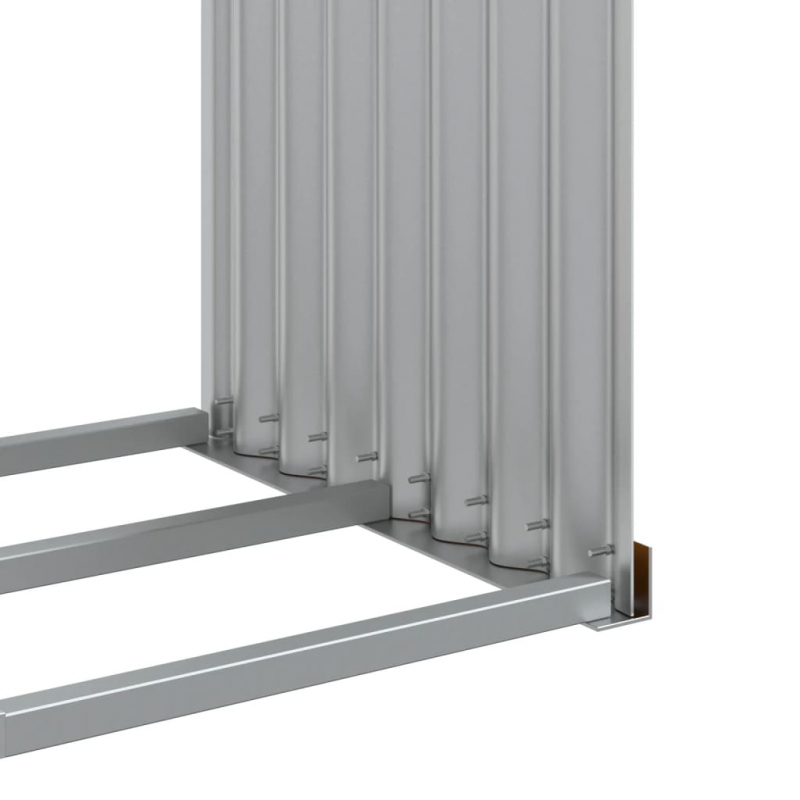 Kaminholzunterstand Hellbraun 120x45x210 cm Verzinkter Stahl