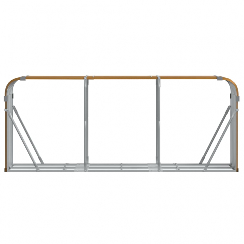 Kaminholzunterstand Hellbraun 234x45x100 cm Verzinkter Stahl