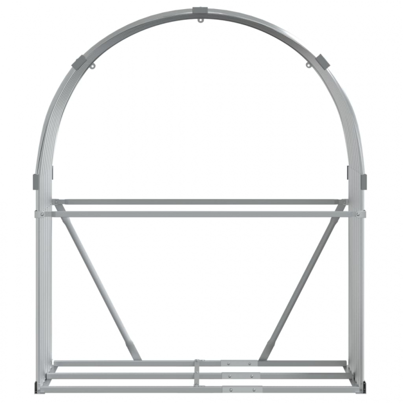 Kaminholzunterstand Silbern 120x45x140 cm Verzinkter Stahl