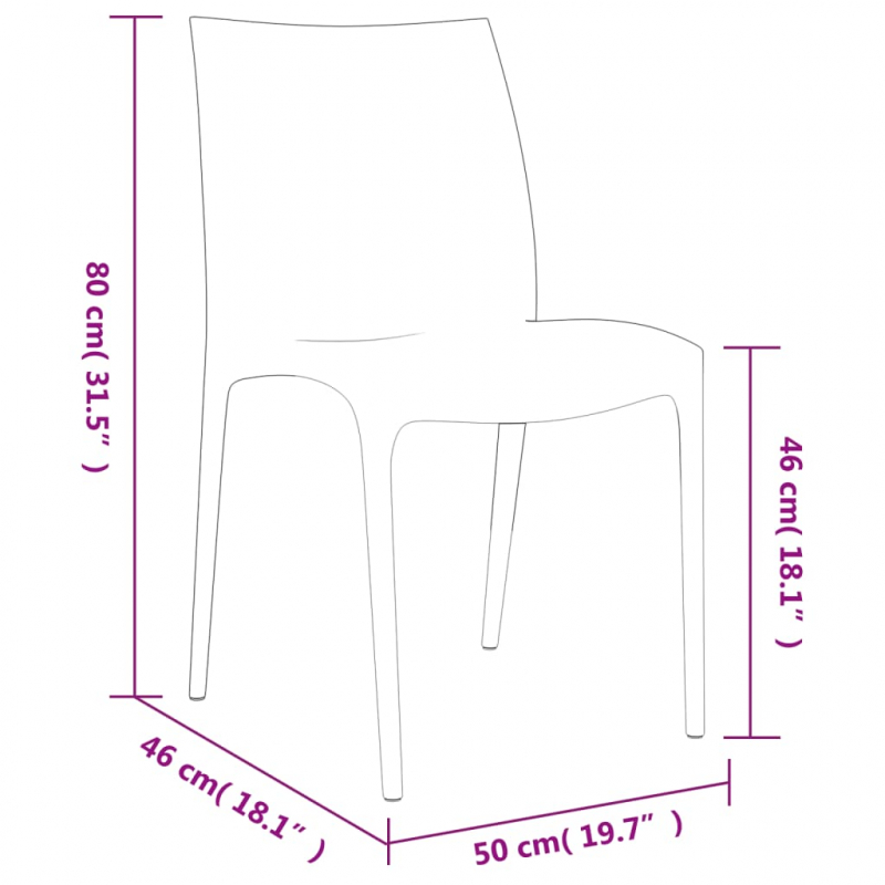 Gartenstühle 2 Stk. Anthrazit 50x46x80 cm Polypropylen