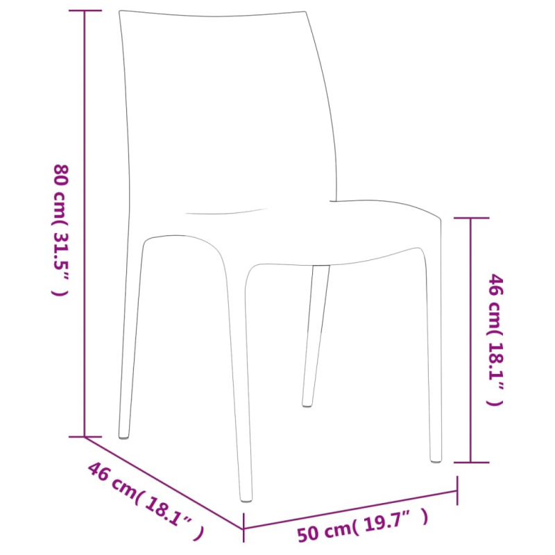 Gartenstühle 2 Stk. Creme 50x46x80 cm Polypropylen