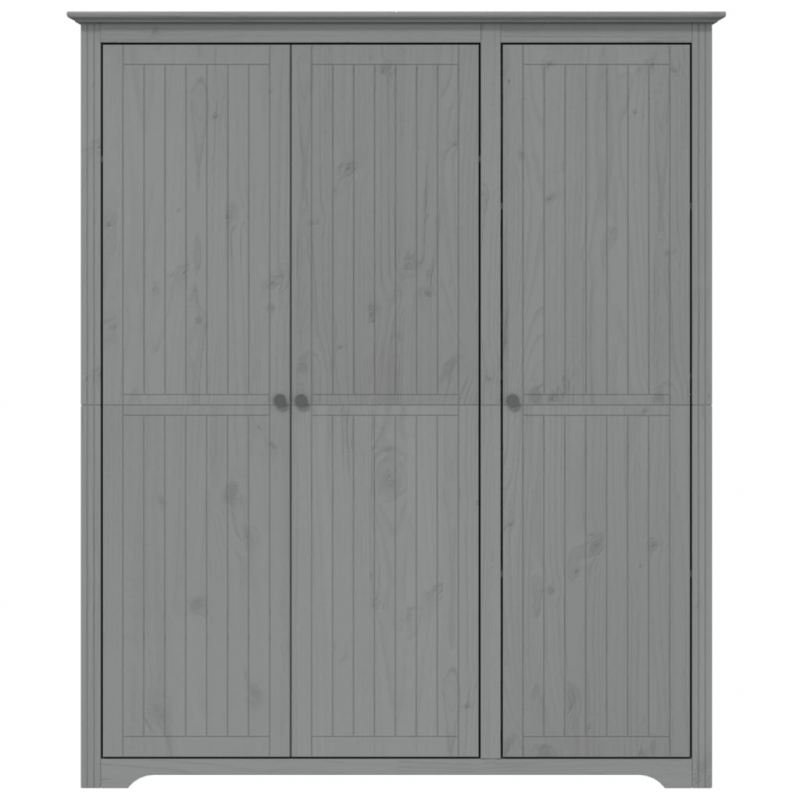 Kleiderschrank BODO Grau 146x53,5x173 cm Massivholz Kiefer