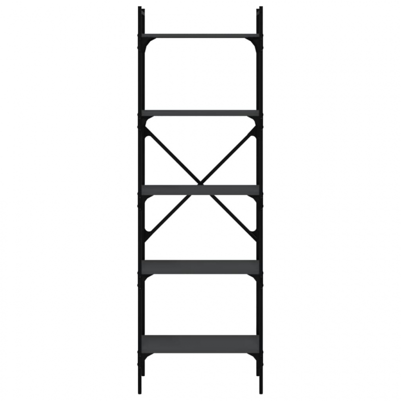 Bücherregal 5 Fächer Schwarz 56x31,5x174 cm Holzwerkstoff
