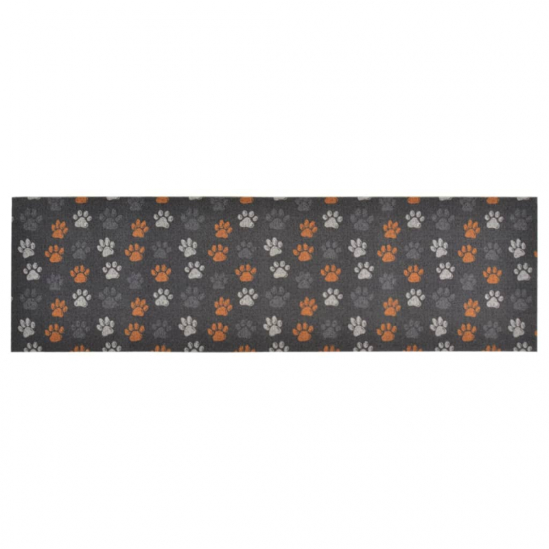 Küchenteppich Waschbar Pfoten 60x180 cm Samt