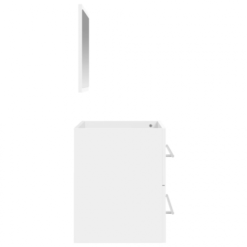 Badschrank mit Spiegel Weiß Holzwerkstoff