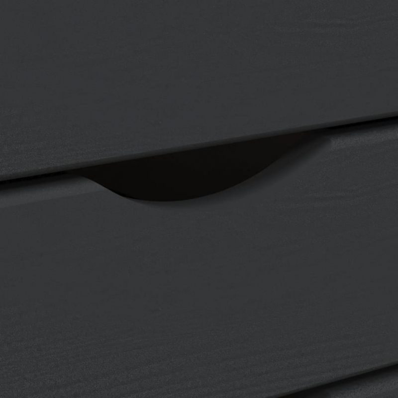 Rollschrank mit Schubladen MOSS Grau Massivholz Kiefer