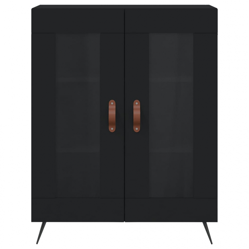 Highboard Schwarz 69,5x34x180 cm Holzwerkstoff