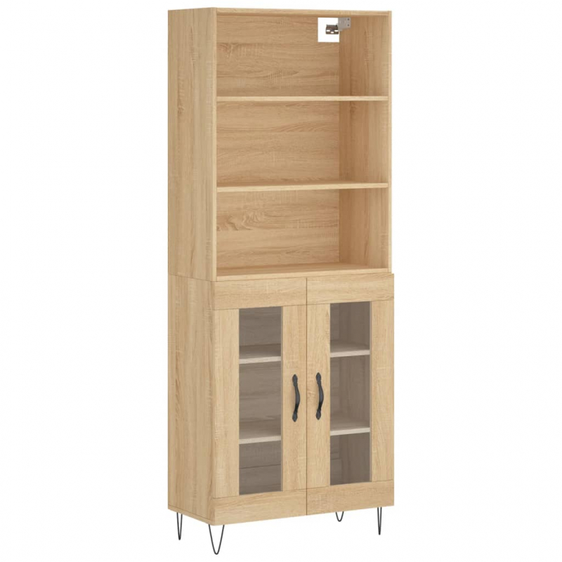 Highboard Sonoma-Eiche 69,5x34x180 cm Holzwerkstoff