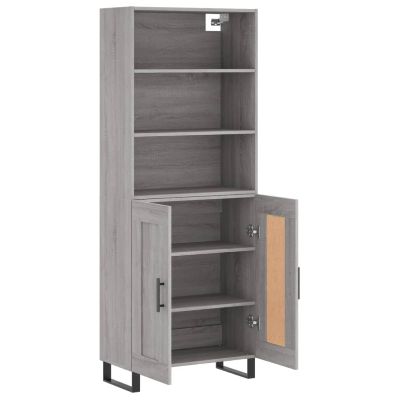 Highboard Grau Sonoma 69,5x34x180 cm Holzwerkstoff