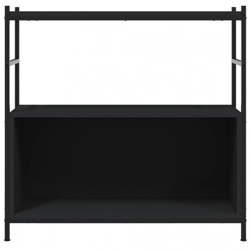 Bücherregal Schwarz 80x30x78,5 cm Holzwerkstoff und Eisen