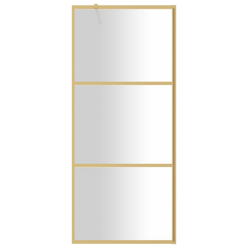 Duschwand für Begehbare Dusche mit ESG Klarglas Golden 80x195cm