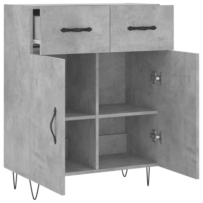 Sideboard Betongrau 69,5x34x90 cm Holzwerkstoff