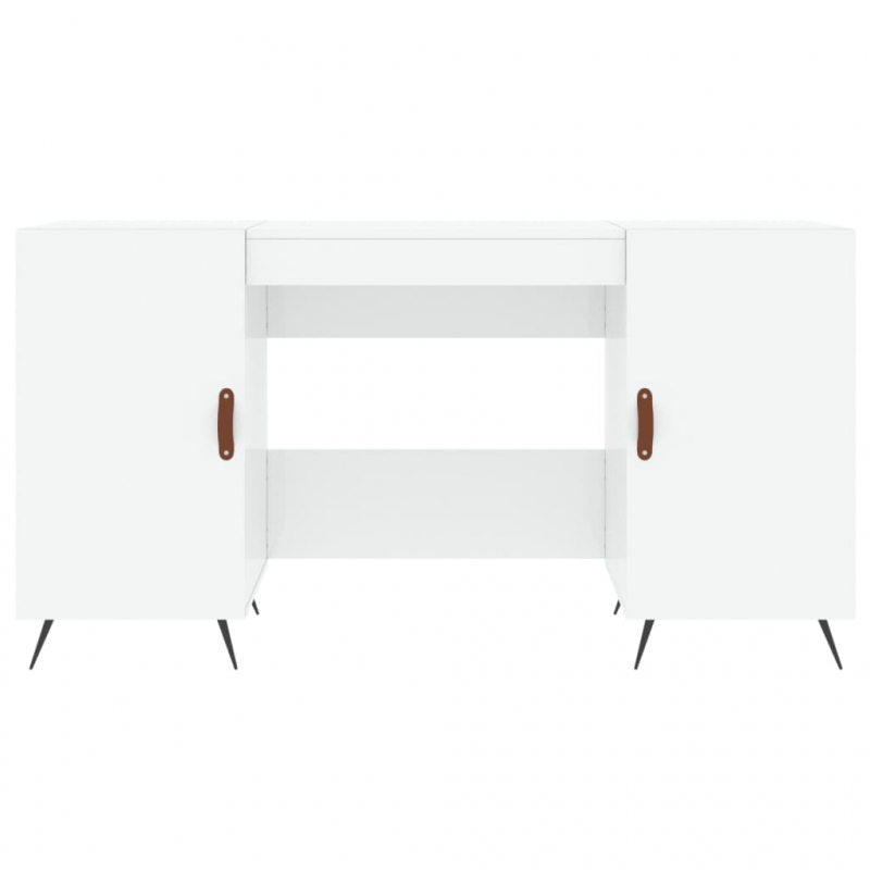 Schreibtisch Hochglanz-Weiß 140x50x75 cm Holzwerkstoff