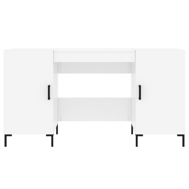 Schreibtisch Hochglanz-Weiß 140x50x75 cm Holzwerkstoff