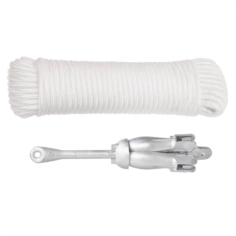 Klappanker mit Seil Silbern 2,5 kg Temperguss