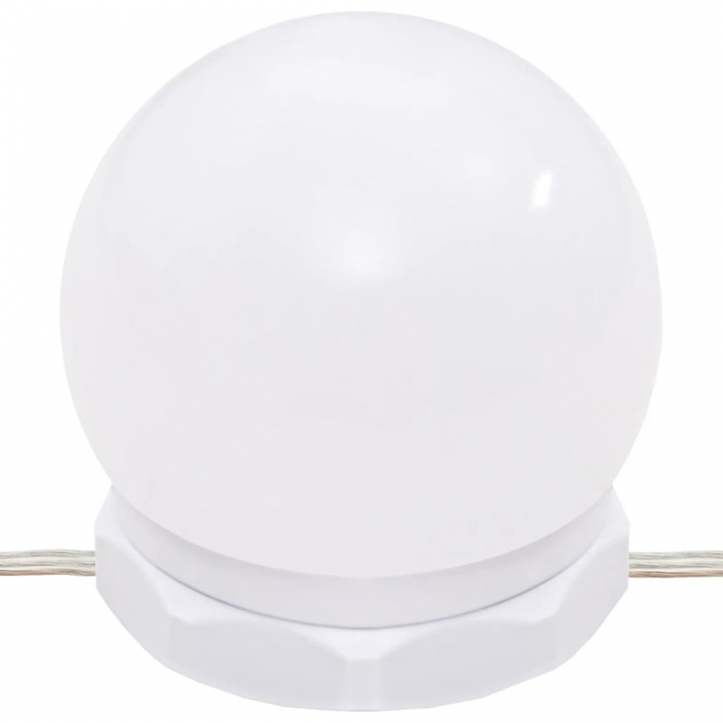 Schminktisch mit LED-Leuchten Weiß 96x40x142 cm