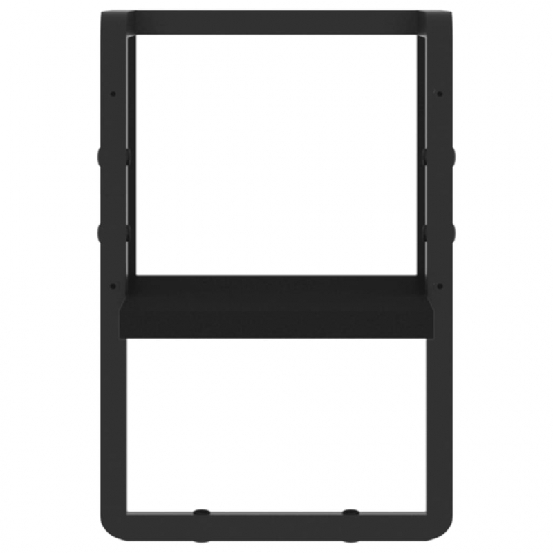 Wandregal mit Stange Schwarz 20x25x30 cm