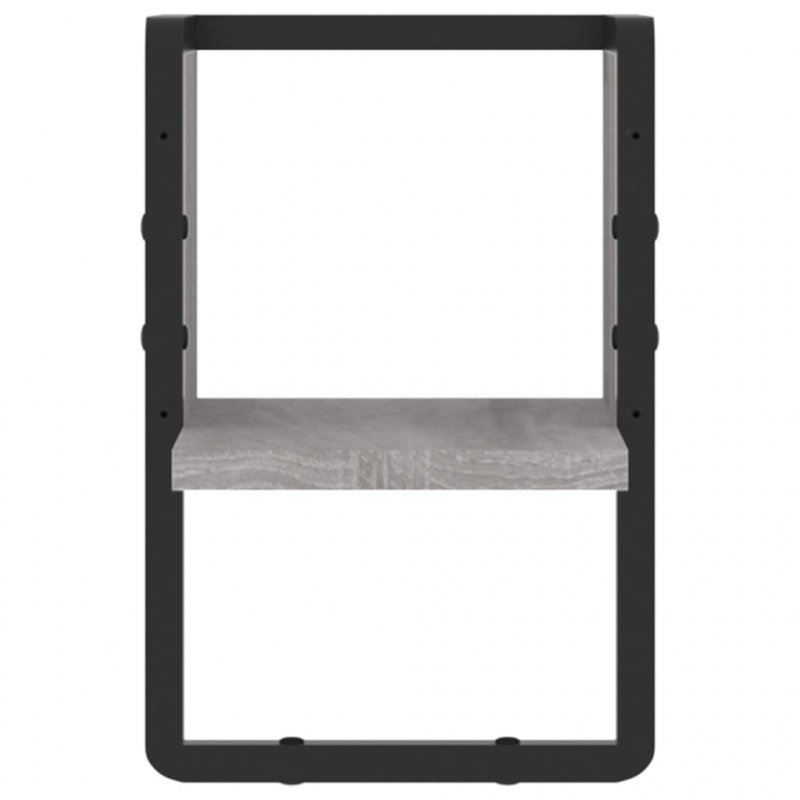 Wandregal mit Stange Grau Sonoma 20x25x30 cm