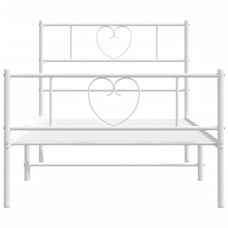 Bettgestell mit Kopf- und Fußteil Metall Weiß 75x190 cm