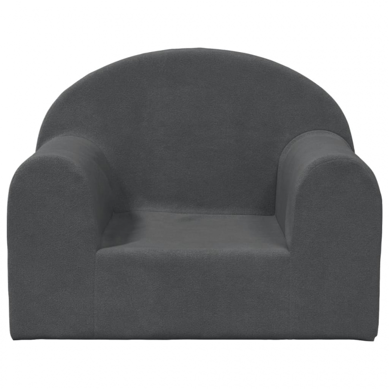 Kindersofa Anthrazit Weich Plüsch