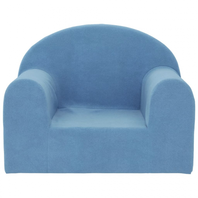 Kindersofa Blau Weich Plüsch