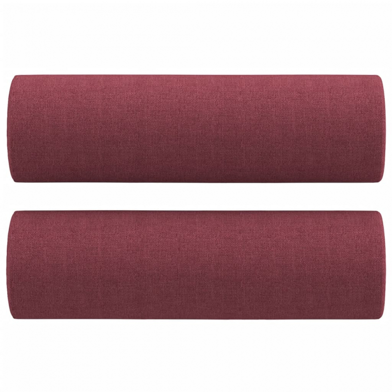2-Sitzer-Sofa mit Zierkissen Weinrot 120 cm Stoff