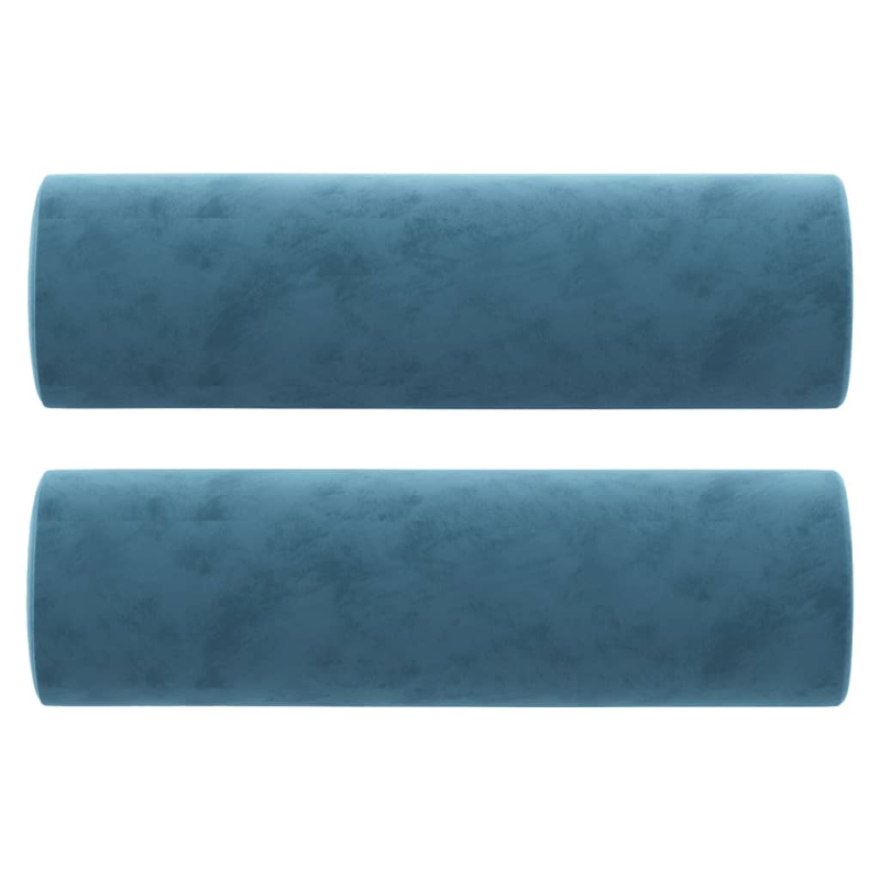 2-Sitzer-Sofa mit Zierkissen Blau 140 cm Samt