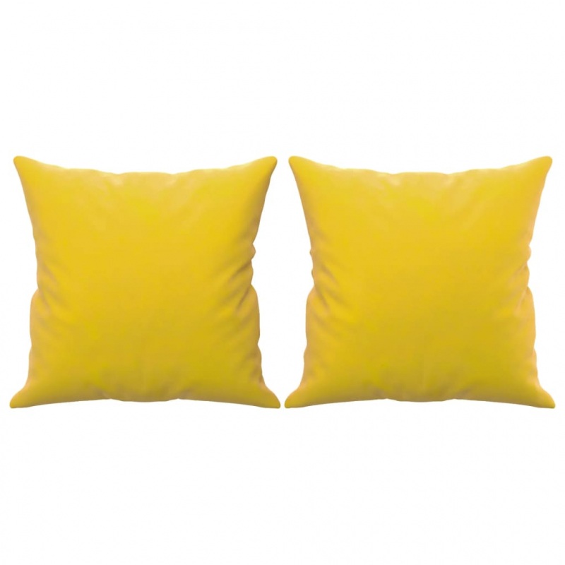 2-Sitzer-Sofa mit Zierkissen Gelb 120 cm Samt