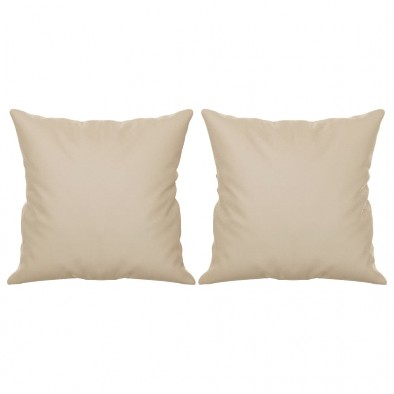 2-Sitzer-Sofa mit Kissen Creme 120 cm Mikrofasergewebe